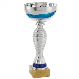 Trofeo espiral plata/azul