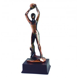 Trofeo de resina de Baloncesto con acabado cobre