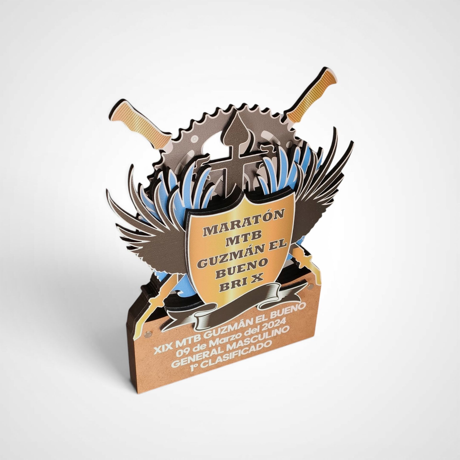 Trofeo ciclismo madera 087