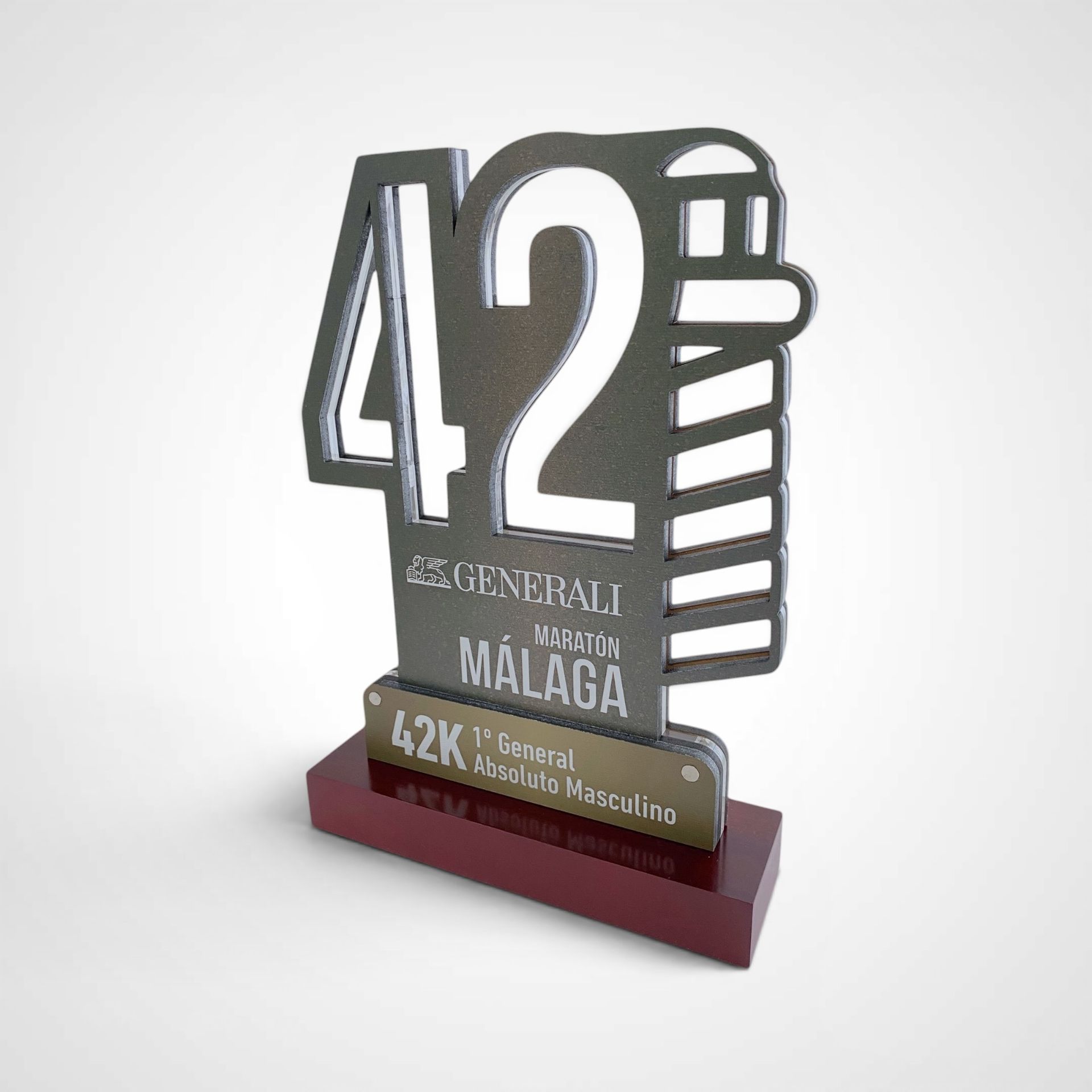 Trofeo running madera metacrilato 046