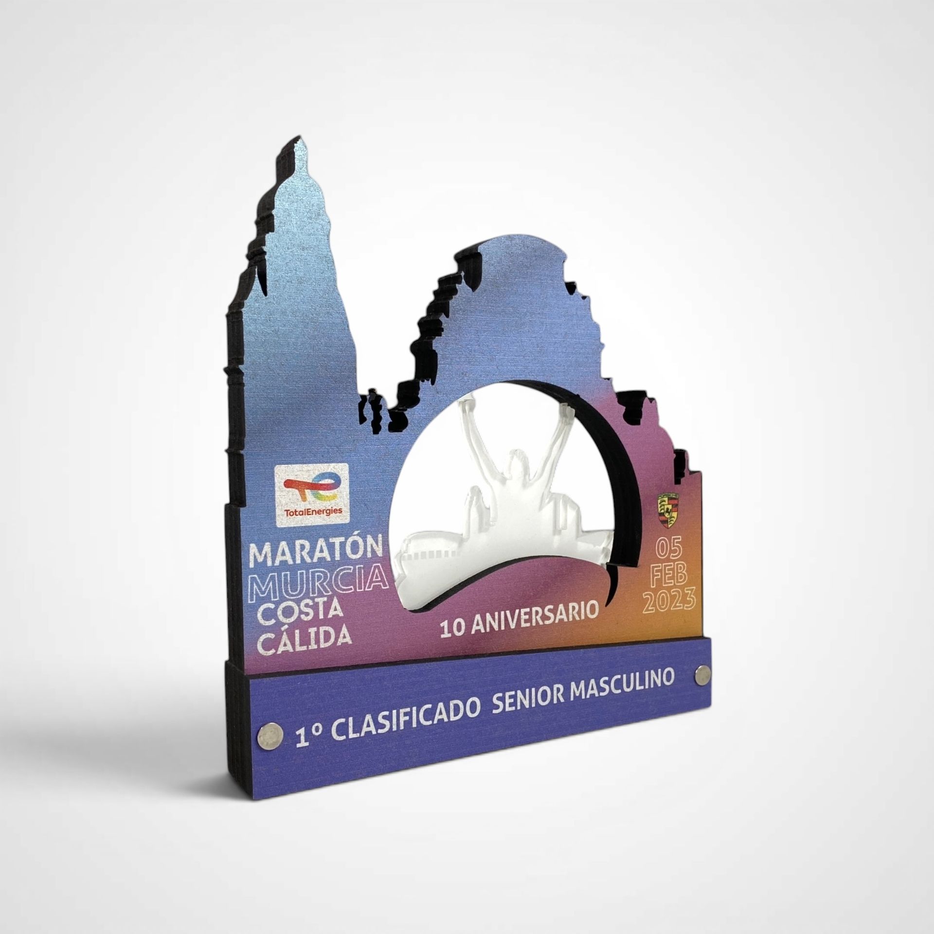 Trofeo running madera metacrilato 047