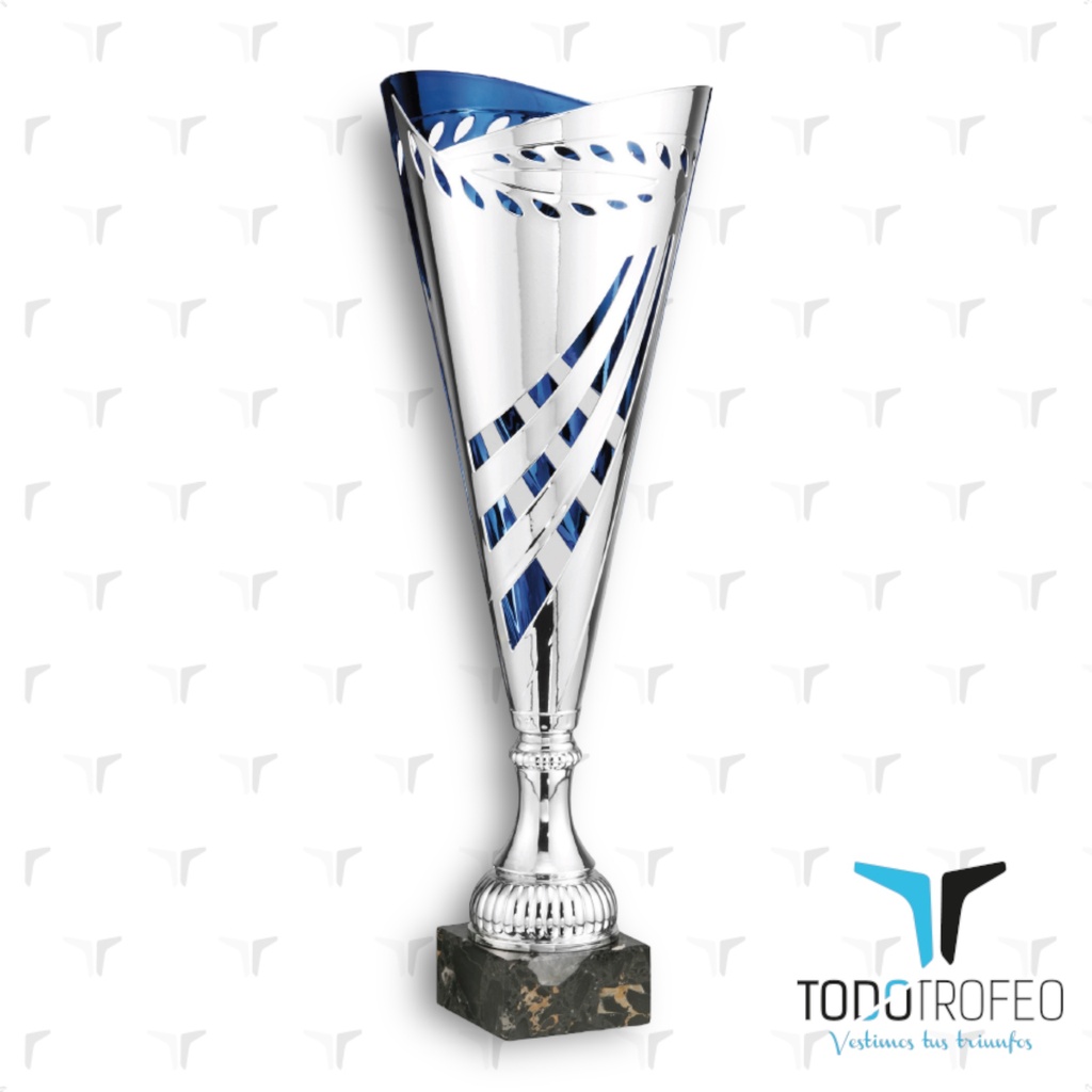 Trofeo 17004/3 alt.36cm plata/azul