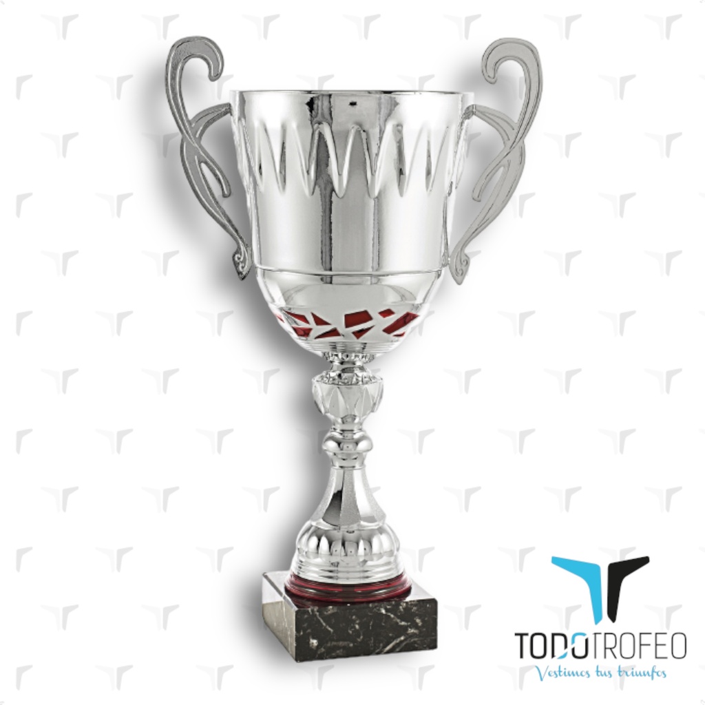 Trofeo 17015/2 38cm Plateada con asas y roja