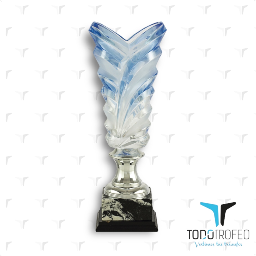 Trofeo 17039/3 33cm transparente y azul 