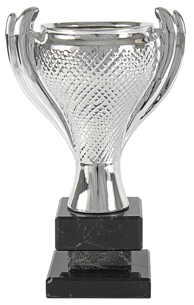Trofeo cerámica plata c/asas