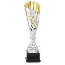 Trofeo plateado con interior dorado
