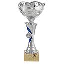 Trofeo portadiscos 18054/1 alt.30cm plata/azul