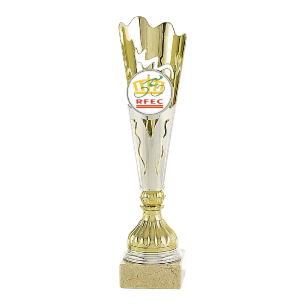Trofeo portadiscos oro/plata