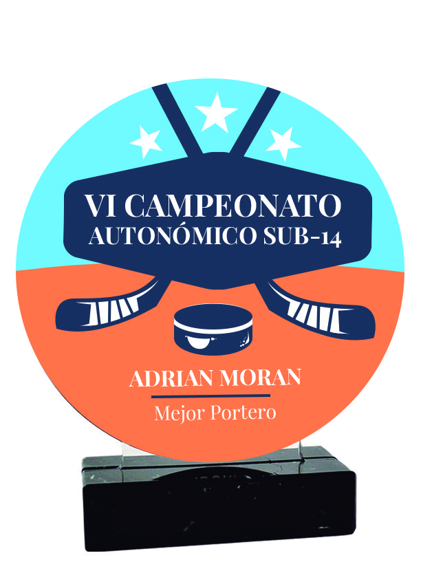 Trofeo TM09A redondo metacrilato a color con peana de mármol