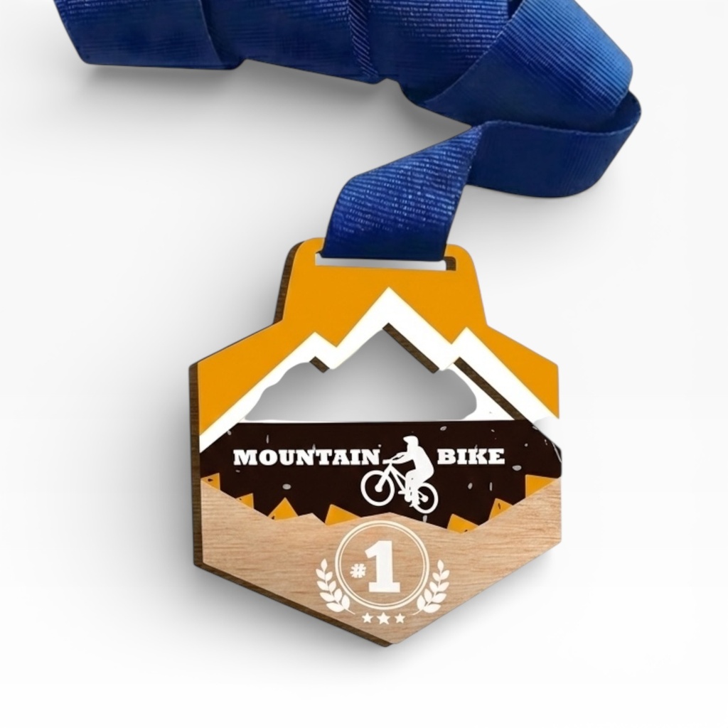 Medalla de madera S13C impresa a todo color