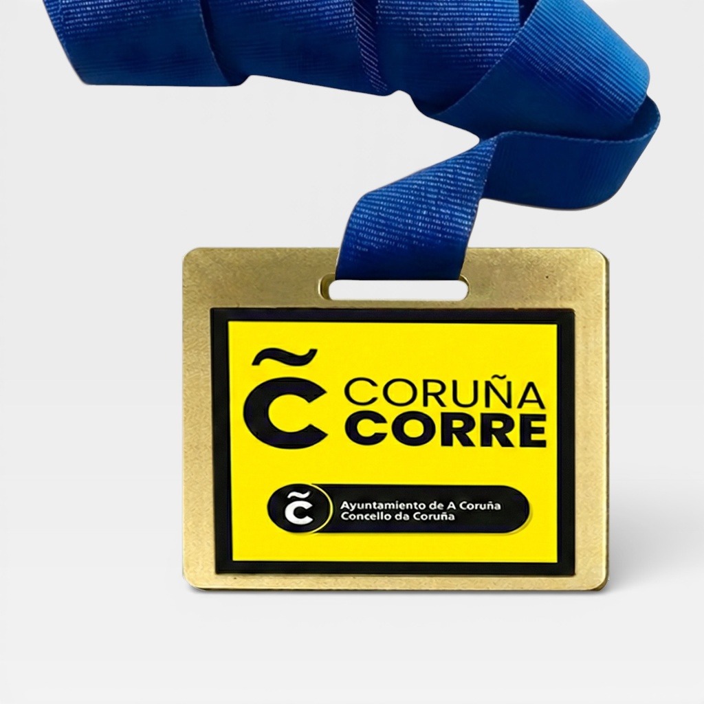 Medalla Cuadrada S06B impresa a color