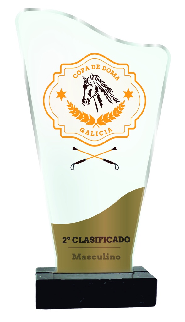 Trofeo TM03 metacrilato a color con peana de mármol