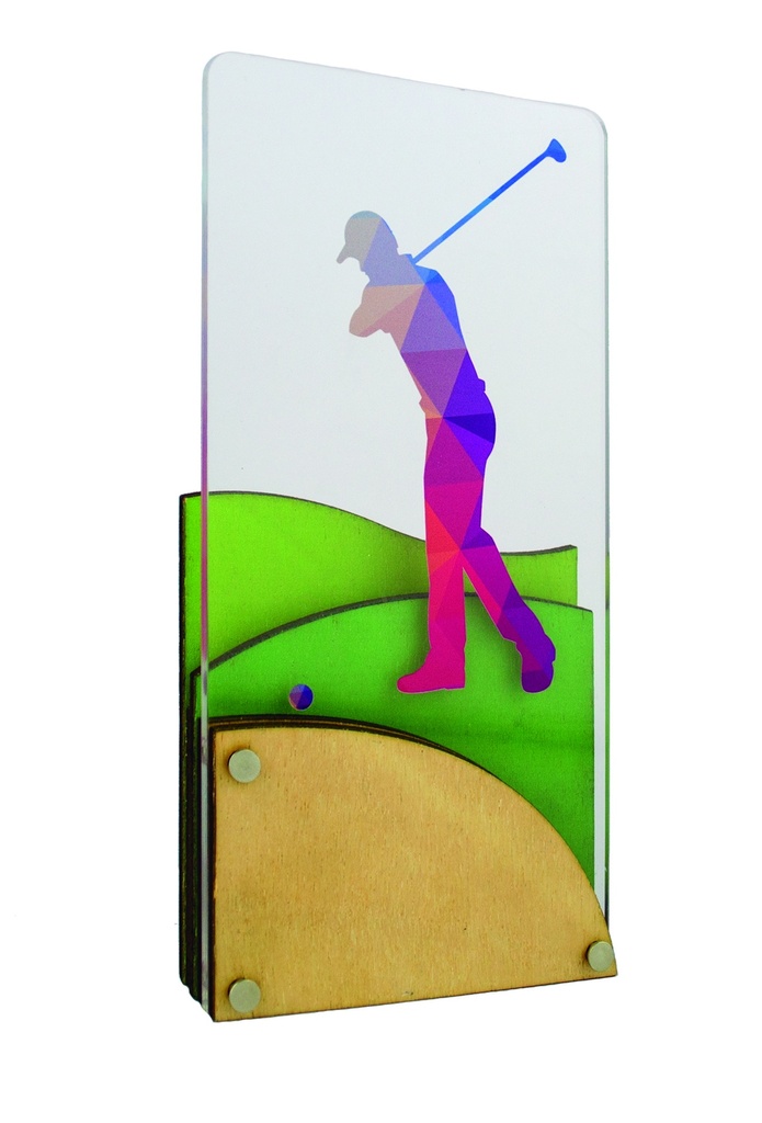 Trofeo de metacrilato y madera. Serie 78