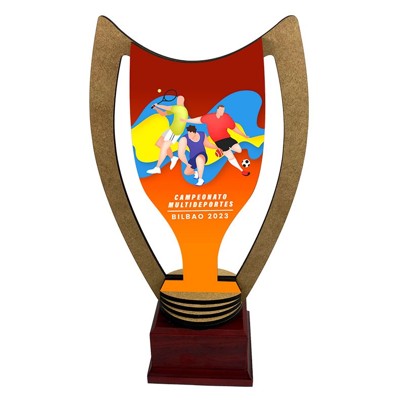 Trofeo de madera de 5 mm impreso c/peana de madera TW103 (copia)