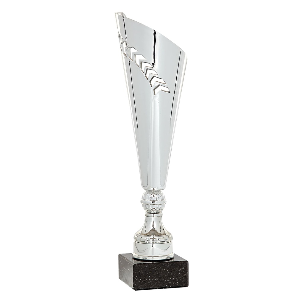 Trofeo cónico plateado