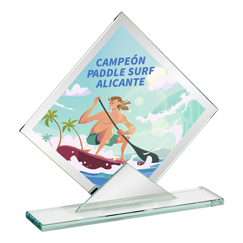 Cristal a color forma de rombo. Ref. 24100