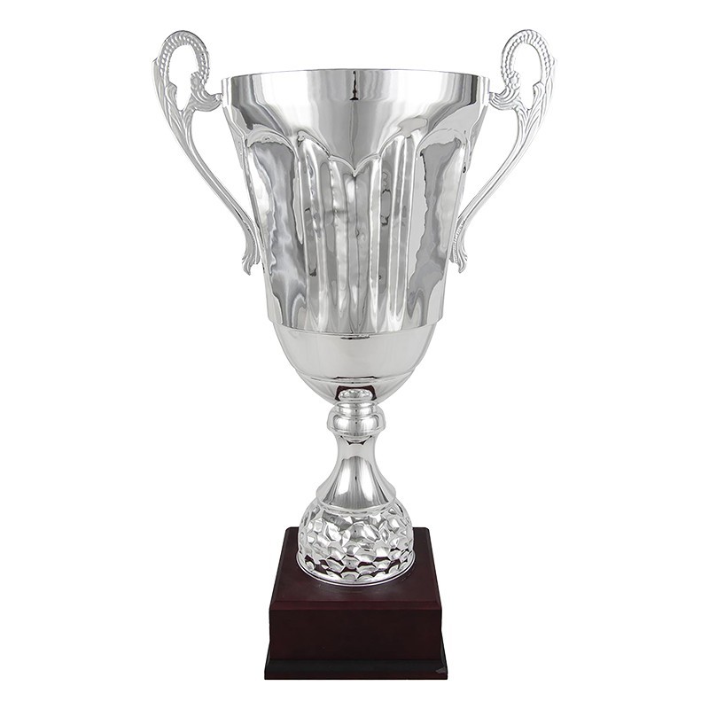 Trofeo clásico plata con asas decoradas