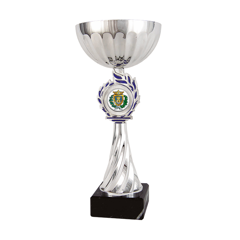 Copa laurel azul con portadiscos