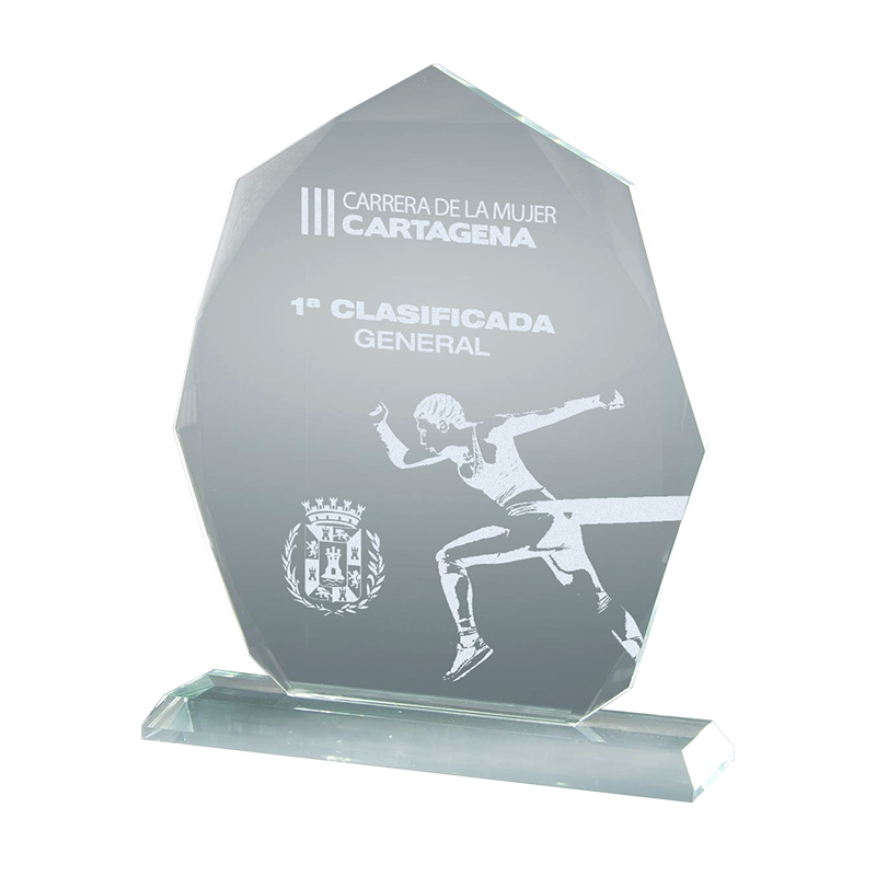 Trofeo cristal grosor 10mm con base de cristal 26070
