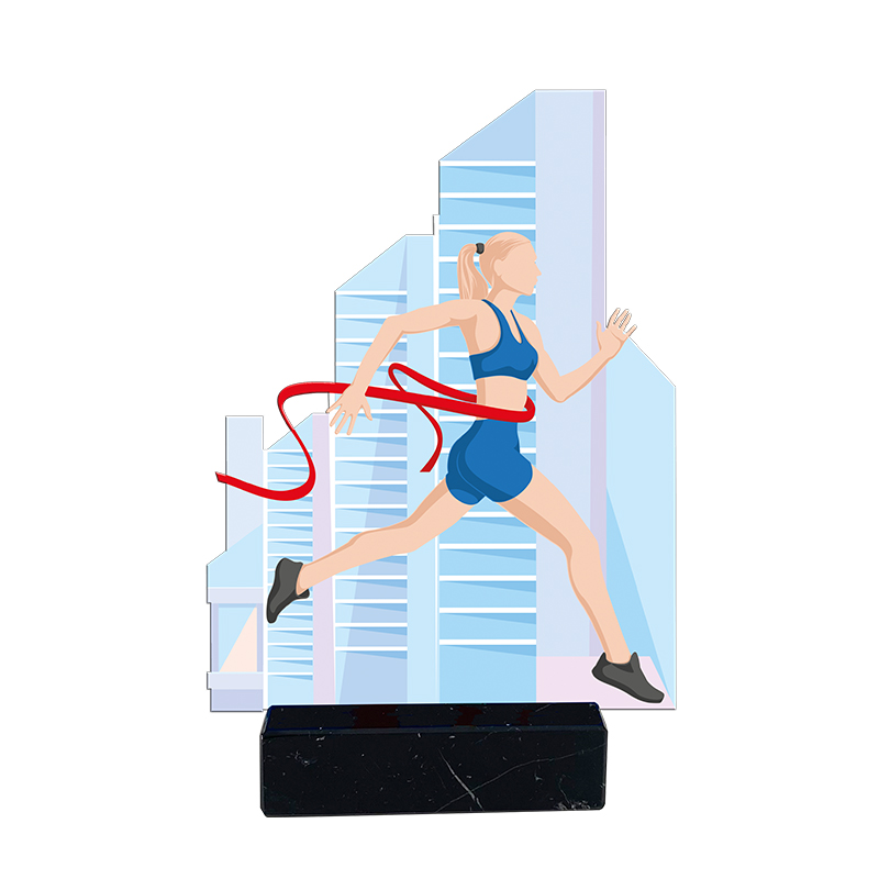 Trofeo de madera de atletismo femenino impreso a todo color     (copia)