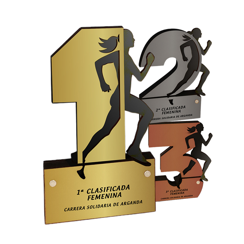 Trofeo podio Atletismo Femenino Madera. Ref. 26101