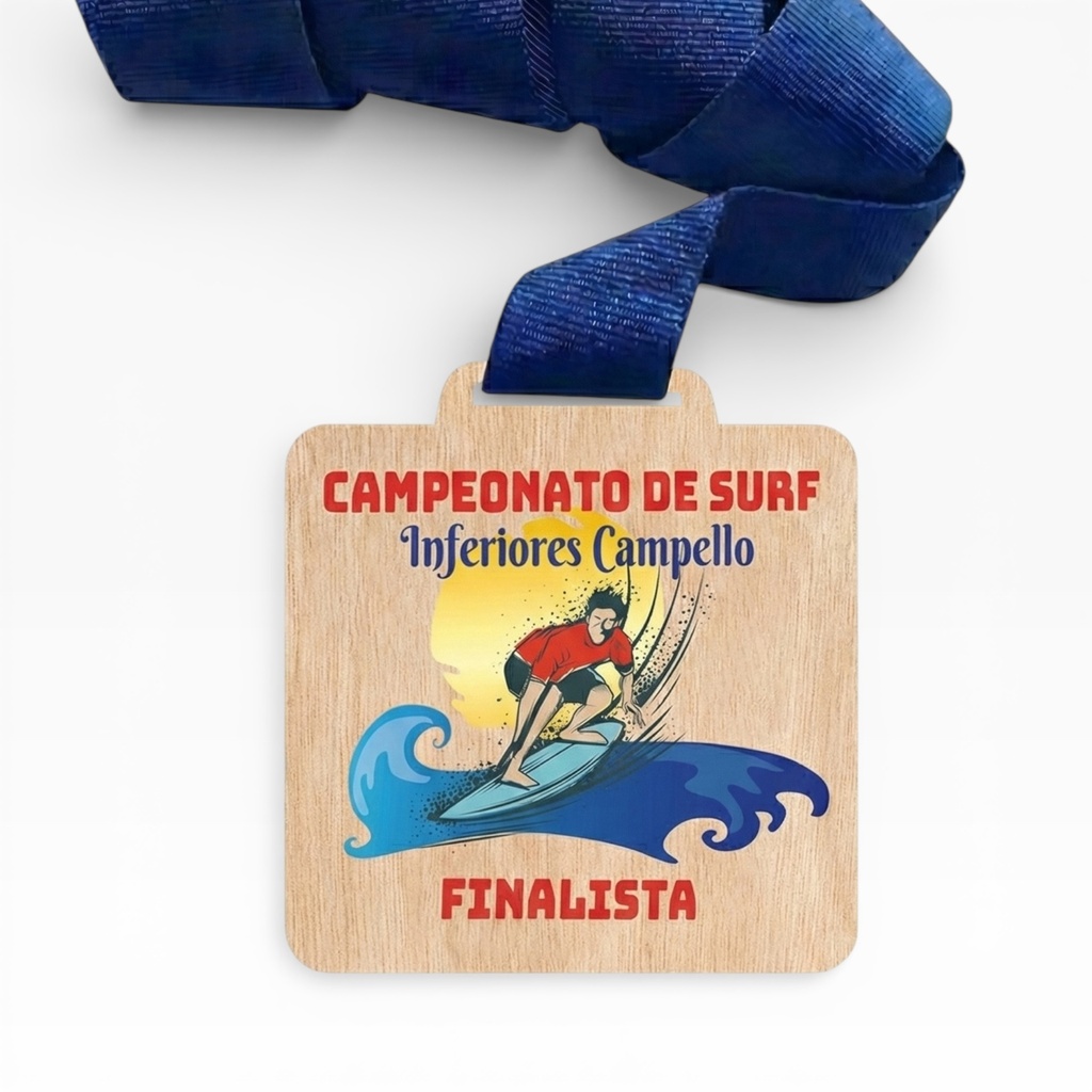 Medalla de madera S13D impresa a todo color