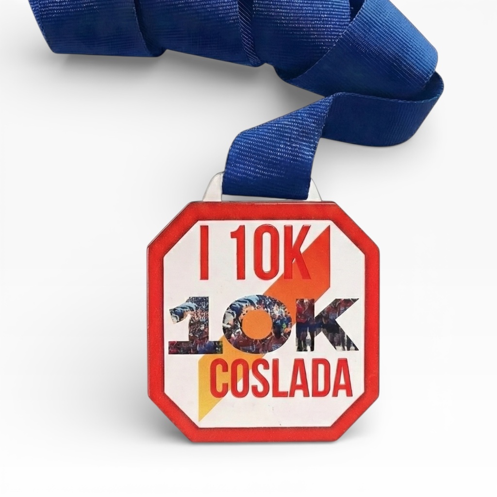 Medalla hexagonal S08C impresión a color