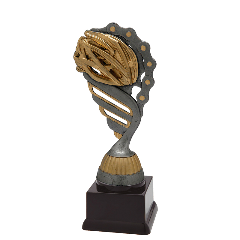 Trofeo con aplique Ciclismo en 3 alturas. Ref. 26107