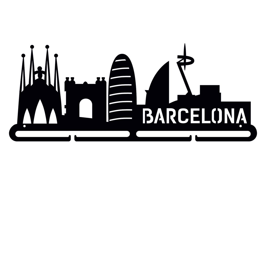 Medallero metal skyline Barcelona de 400mm