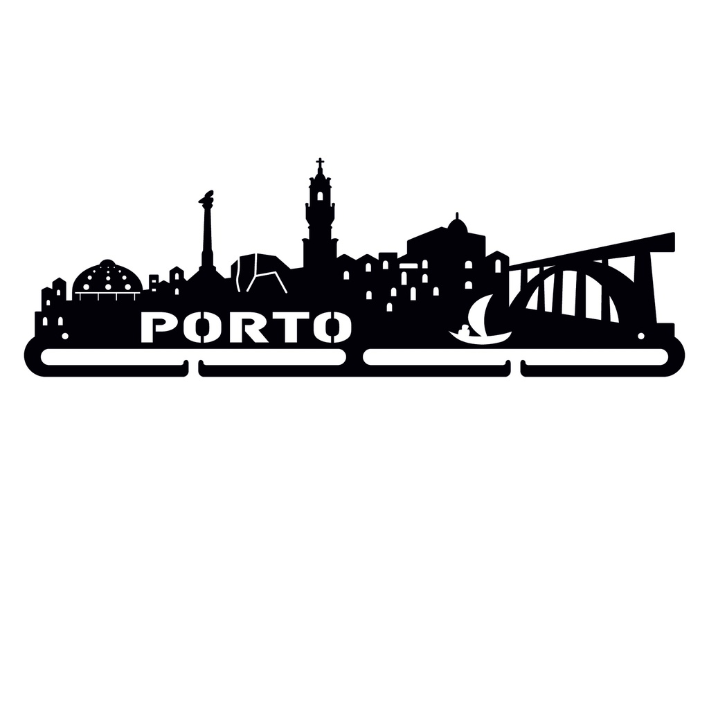 Medallero metal skyline Oporto de 400mm
