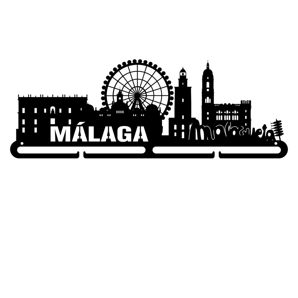 Medallero metal skyline Málaga de 400mm