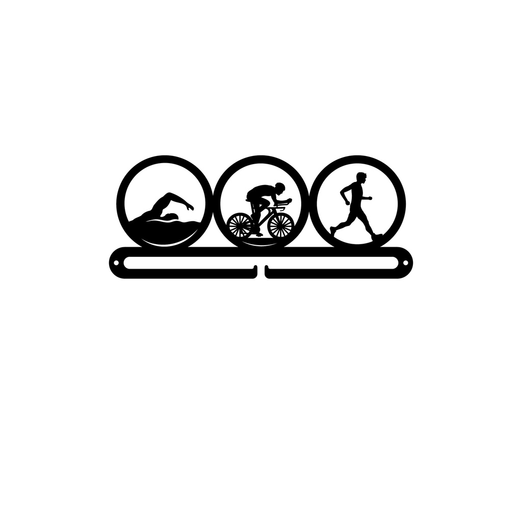 Medallero metal Triatlón Círculos de 250mm