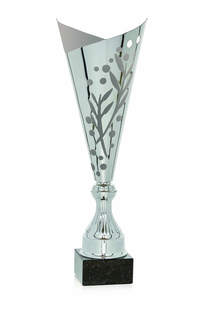 Trofeo clásico en plata con peana de mármol negra Ref.26003