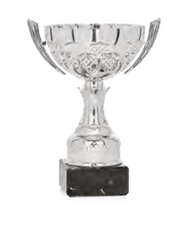 Copa plateada con asas ornamentales, 3 alturas Ref. 26023