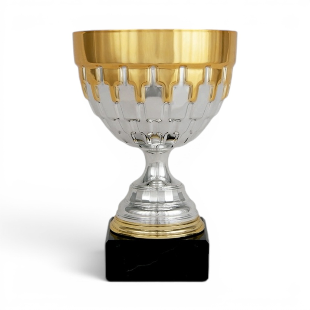Copa plateada y dorada sin asas, 3 alturas Ref. 26017