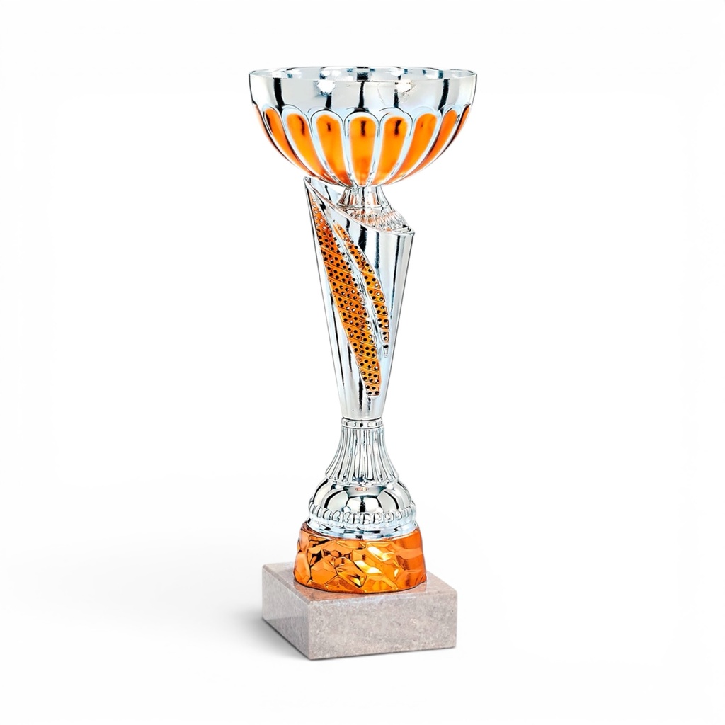 Copa con pétalos naranjas con peana destacada, 3 alturas Ref. 26046