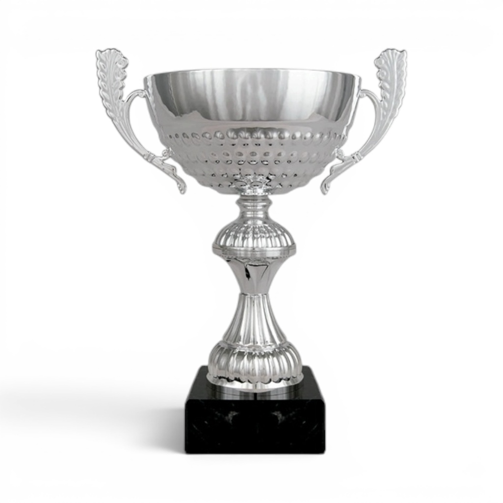 Copa plateada con asas ornamentales, 3 alturas Ref. 26020