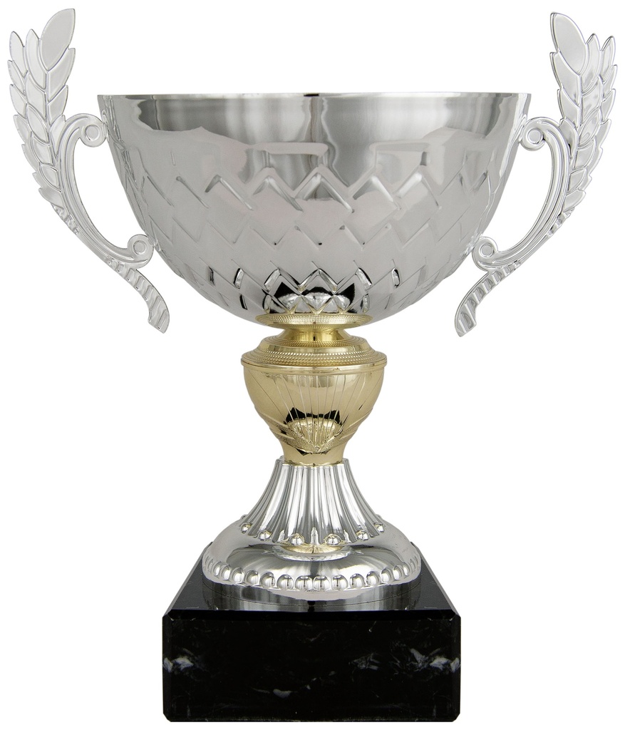 Trofeo Clásico plata-oro con asas y peana de mármol Ref. 26022