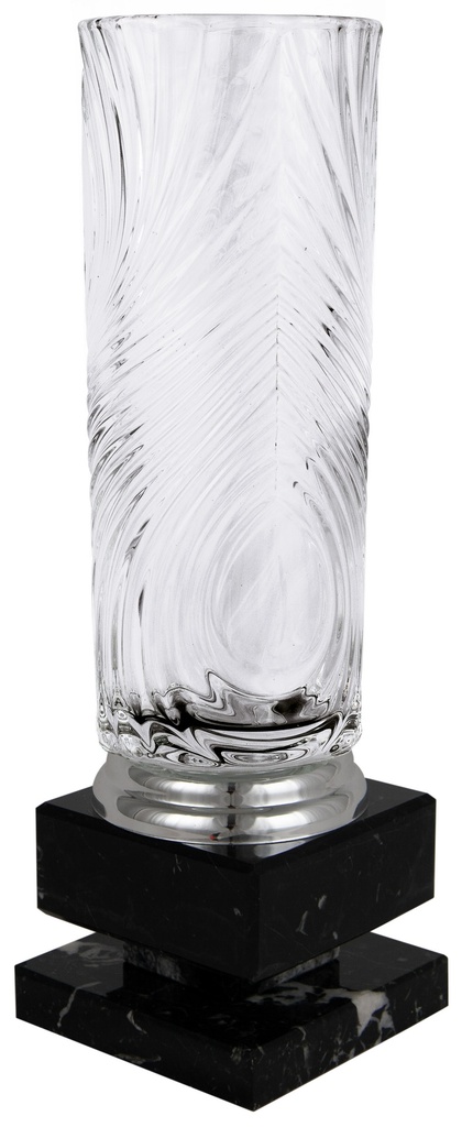 Trofeo de Cristal de 3 alturas con peana de mármol Ref. 26029
