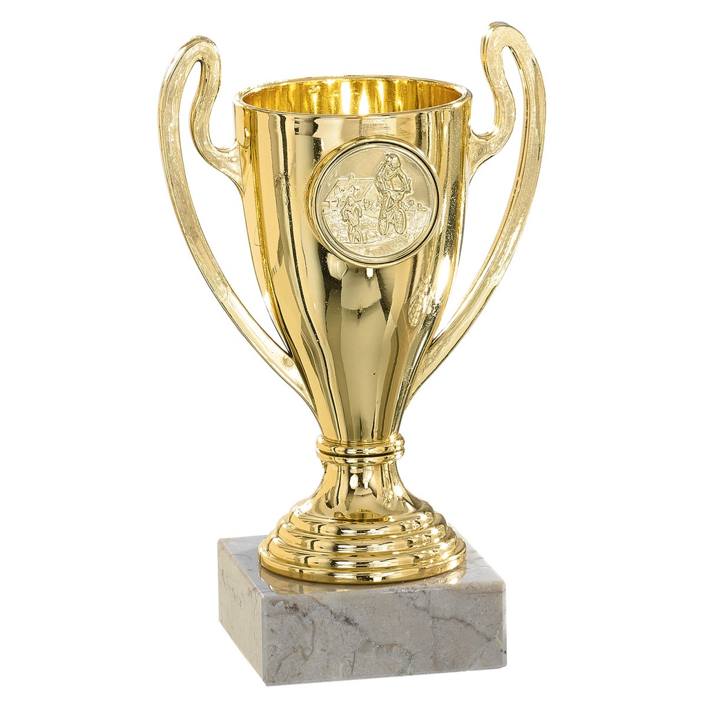Copa dorada con asas ornamentales, 3 alturas Ref. 26061