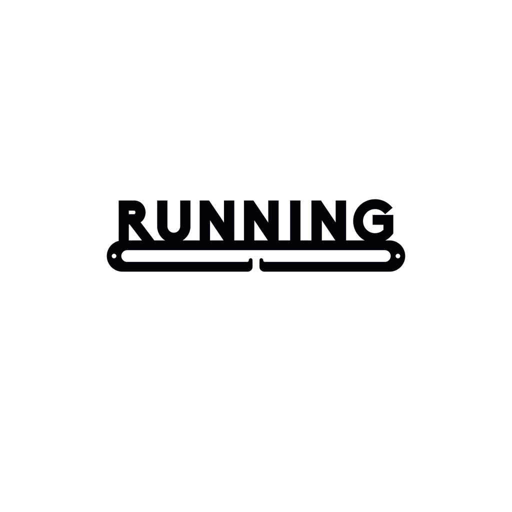Medallero metal letras running de 250mm
