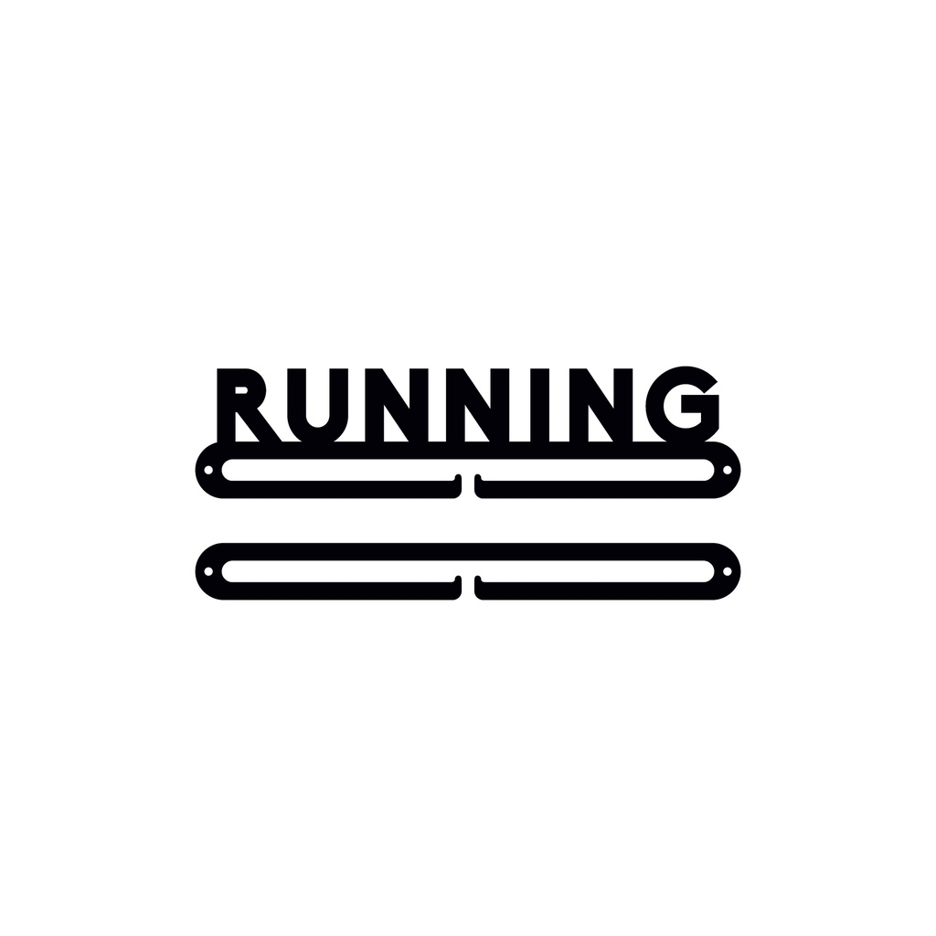 Medallero metal letras running de 250mm con extensión
