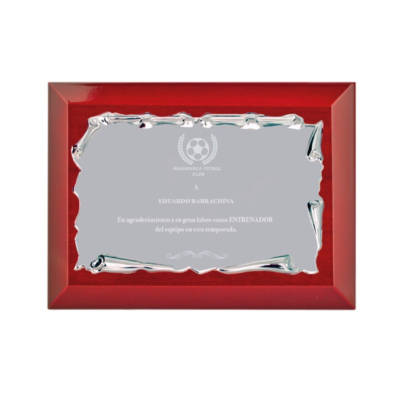 Placa homenaje en hierro de 2 tamaños. Ref. NEVADA