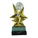 Trofeo de resina decorada plateada y dorada, 2 alturas Ref. 26080