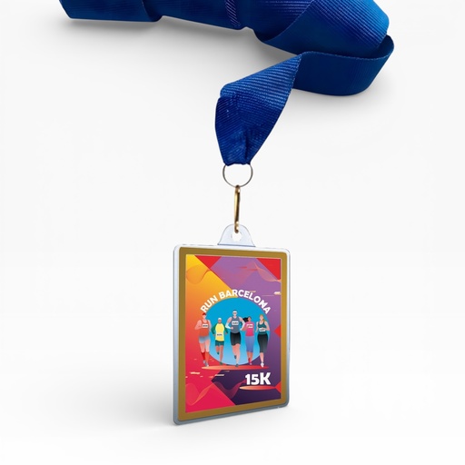 Medalla rectangular S09B Personalizable a color