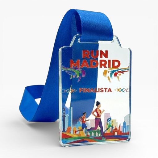 Medalla de metacrilato Serie 26A impresa a todo color 