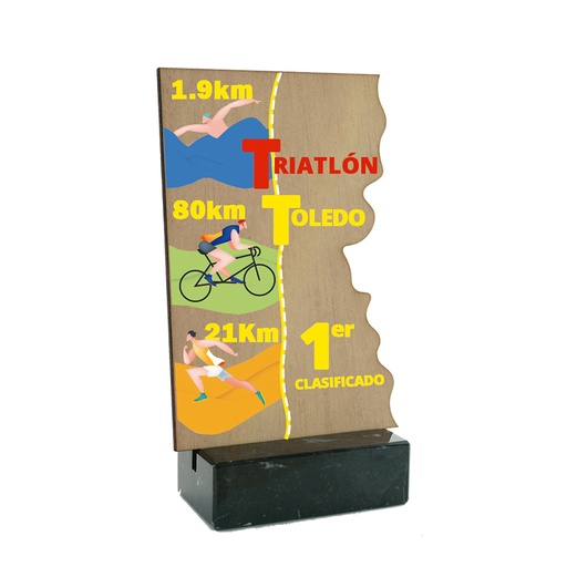 Trofeo de madera impreso a todo color  
