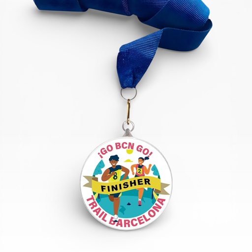 Medalla de cristal redonda  60mm S04B