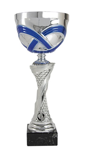 Trofeo copa plata y azul