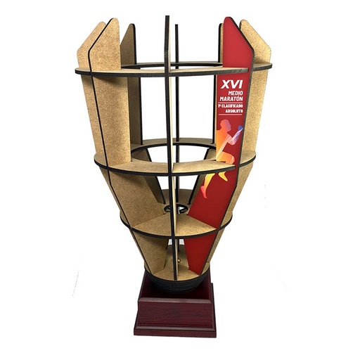 Trofeo de madera de 5 mm impreso con peana de madera (copia)
